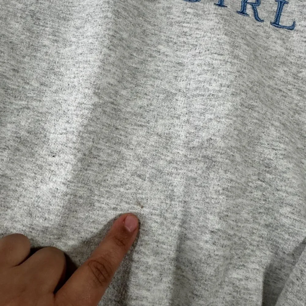 Dream Girl Embroidered Gray Crewneck Sweatshirt